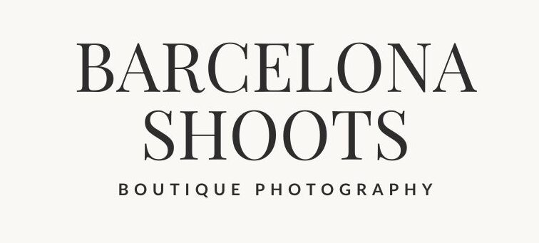 Black text on a light background reads BARCELONA SHOOTS in large letters, with BOUTIQUE PHOTOGRAPHY in smaller letters underneath.